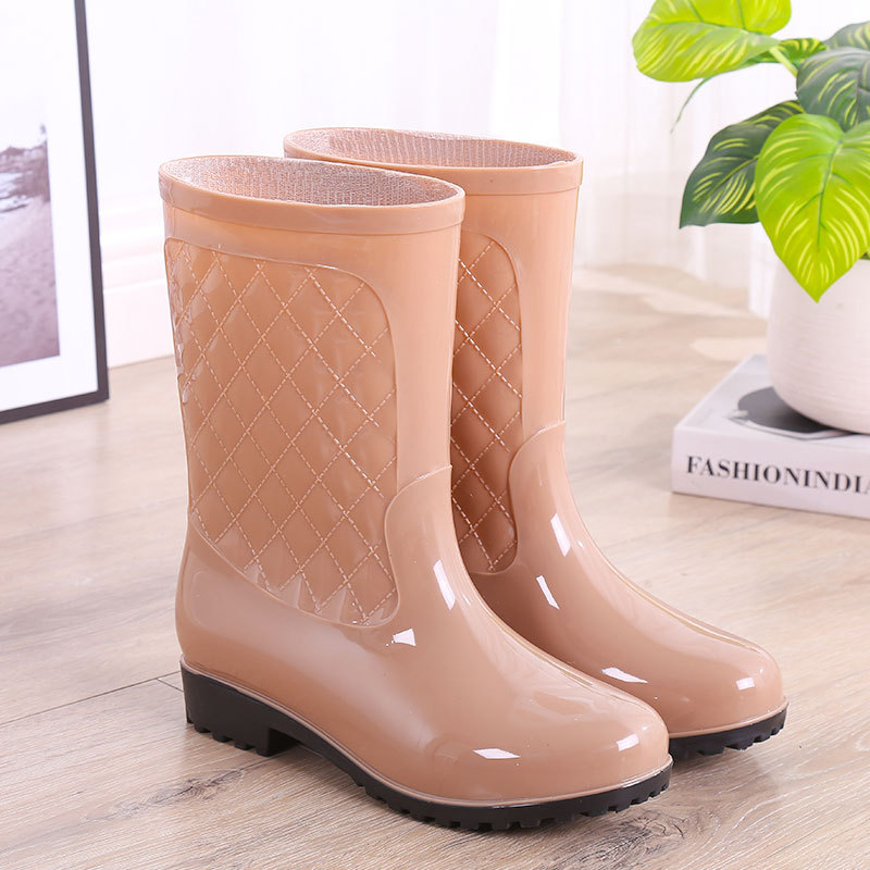 Zapatos de lluvia de moda para mujeres calentamiento otoño invierno zapatos de agua antideslizantes zapatos de goma de algodón para adultos zapatos de agua