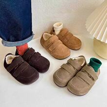 儿童勃肯鞋女孩2025新款运动休闲软底冬季加绒舒适半拖豆豆鞋皮鞋