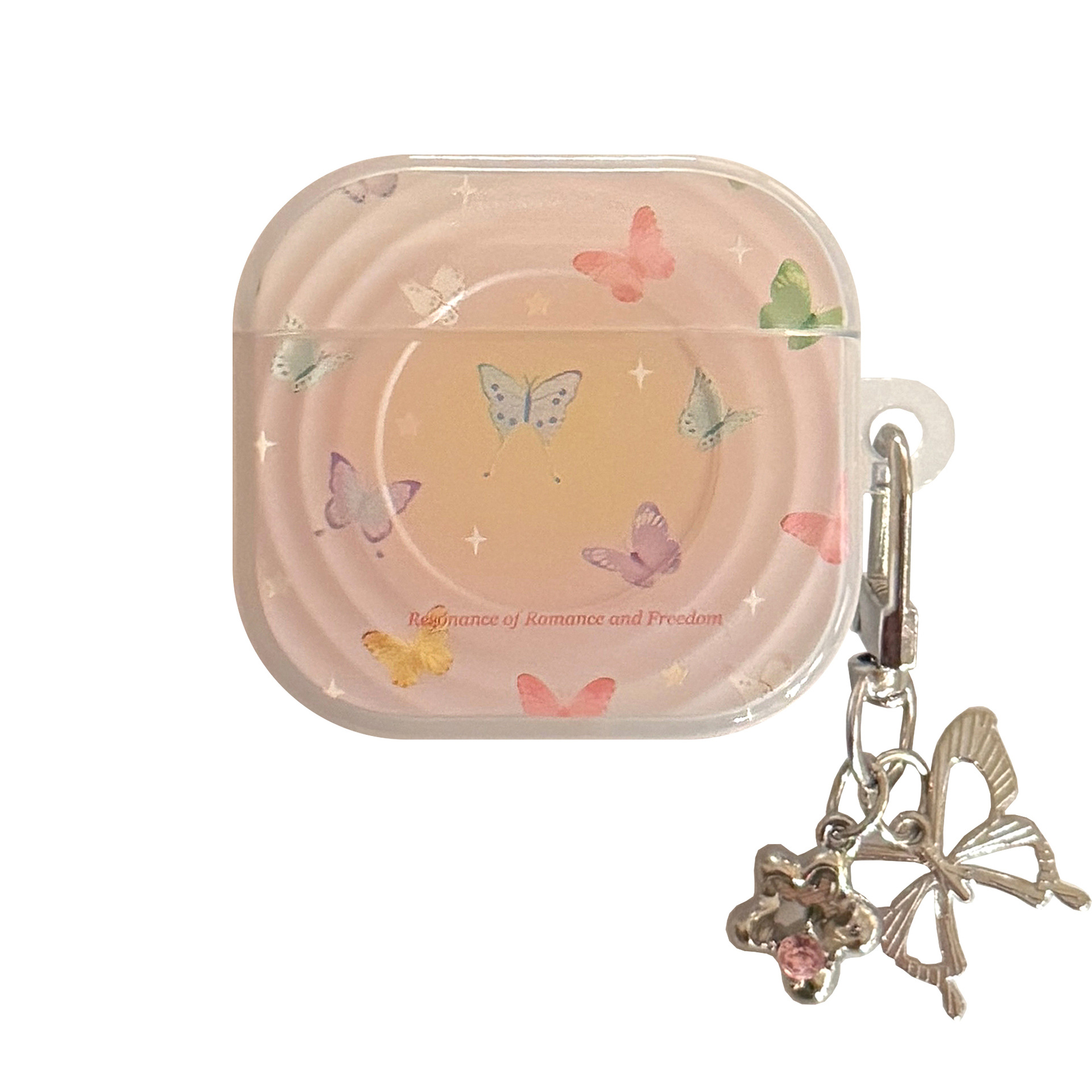 Aplicable a Apple Airpods Pro2 cubierta de color mariposa 1 / 2 Bluetooth 4 generación cubierta de auriculares 3 colgantes de plata galvanizado