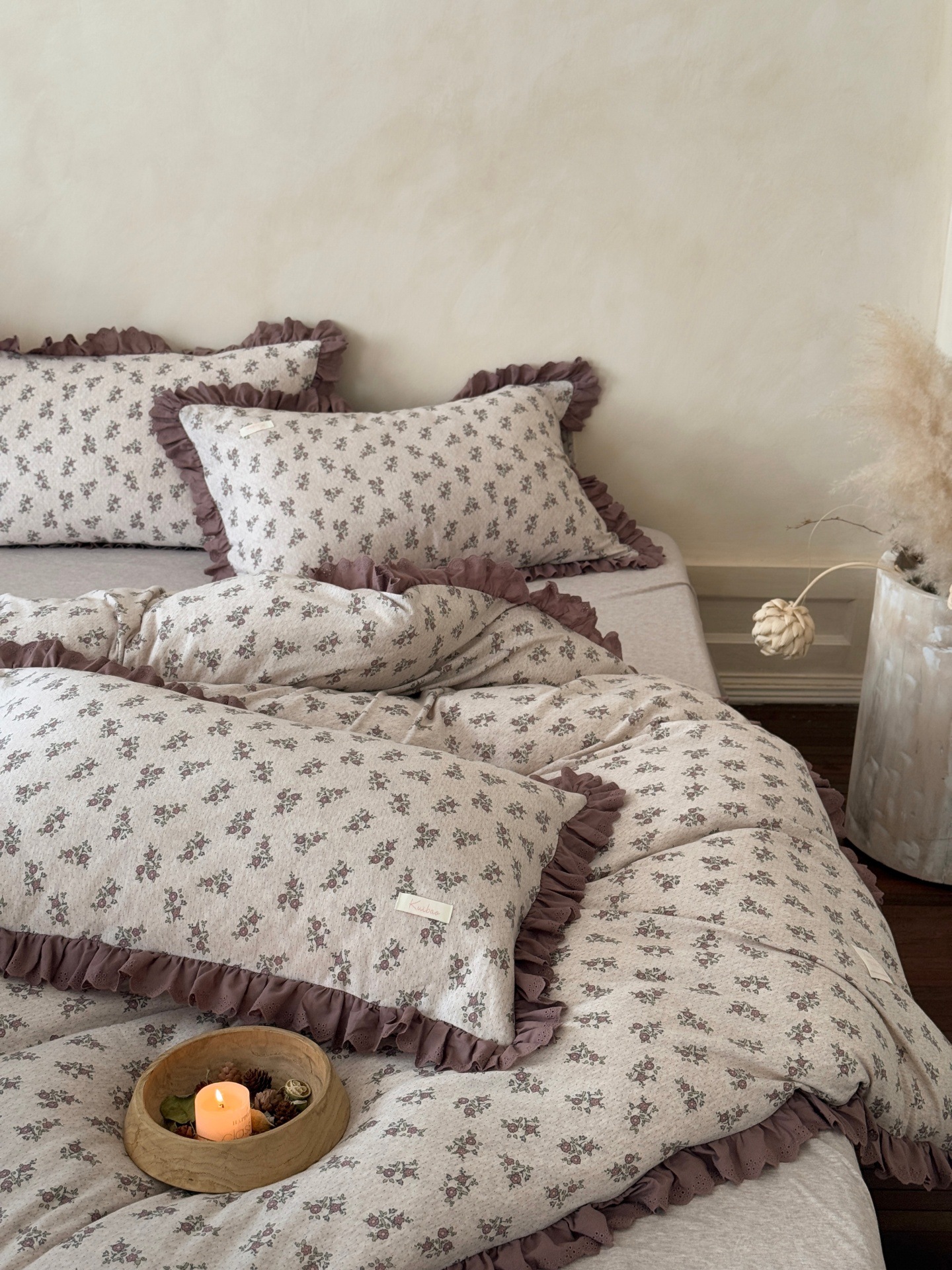 Nordycka pościel z dzianiny bawełnianej w stylu boho vintage_voghion.com
