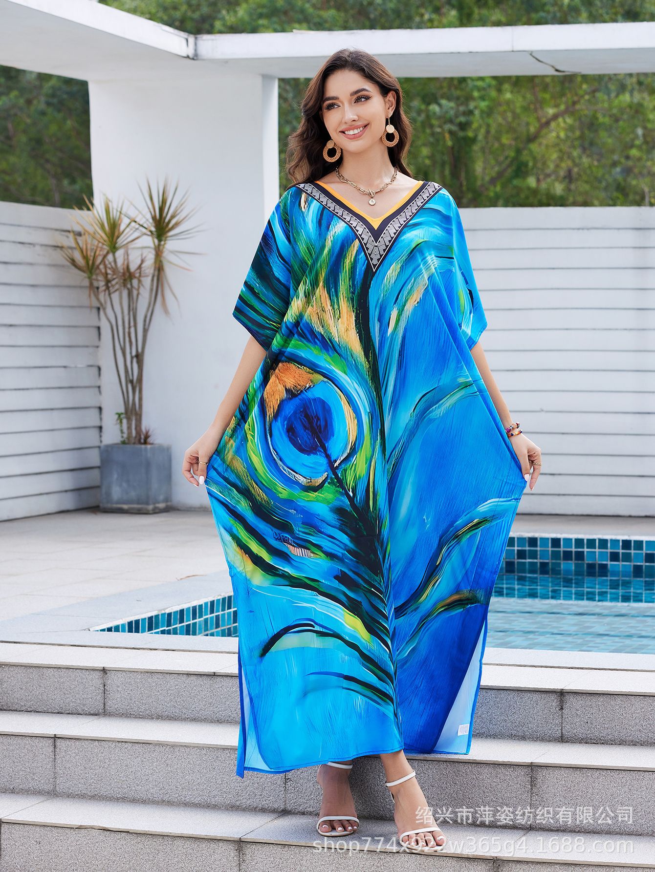 Transfronterizo Amazon nueva camiseta de playa ropa de vacaciones suelta bikini camiseta protector solar trajes de baño 5012