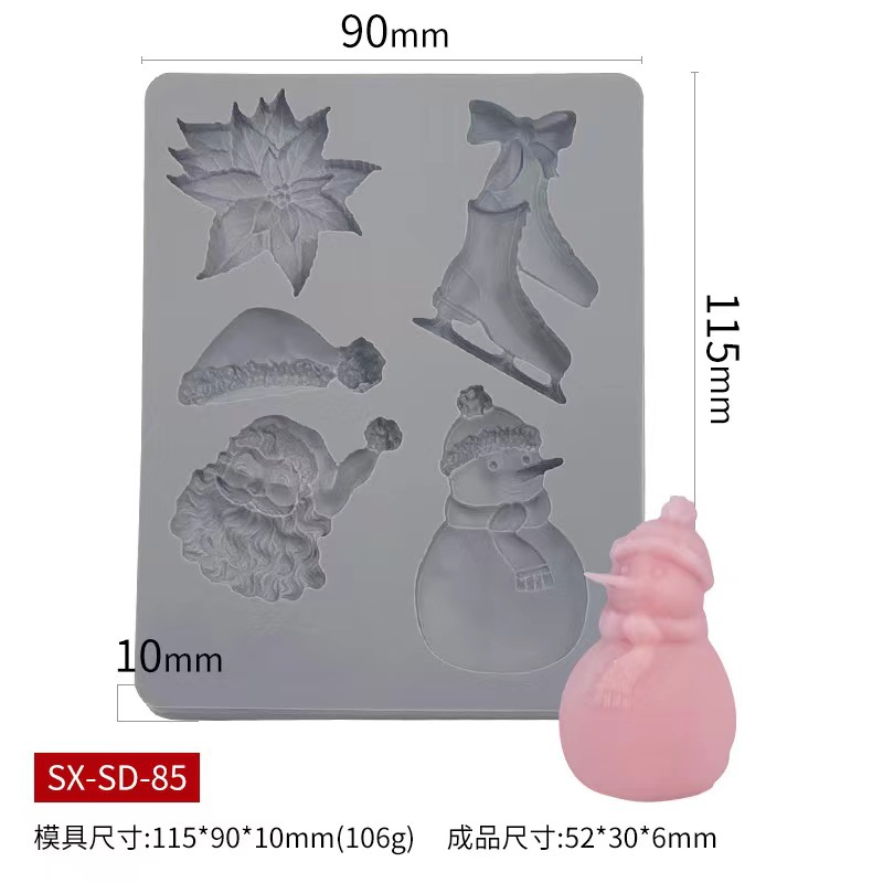 Sanxin árbol de Navidad velas de aromaterapia Molde de silicona Diy de Navidad Expansión de incienso Masivo de yeso Suministro especial transfronterizo