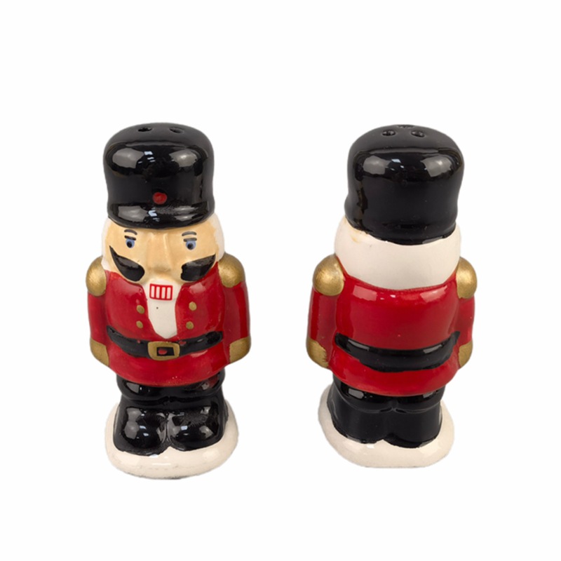 Cerámica Navidad muñeco de nieve s / p botella marido botella de condimento frasco de sal frasco de sal frasco de cocina regalo promocional