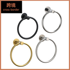 Cross-border towel ring American style punch-free sticky hook bathroom black stainless steel 304 towel bar paper towel holder Amazon