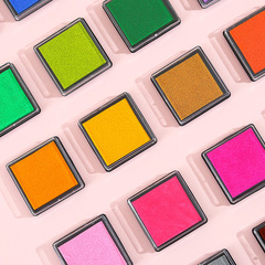 4x4cm 兒童益智手指畫彩色印泥 DIY手指畫印泥印台 20色