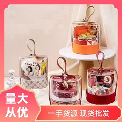 新商品のアクリルの丸い桶の婚約の喜糖の箱の美しい祝日の贈り物の箱の結婚式のお土産のお返しの贈り物の空の箱