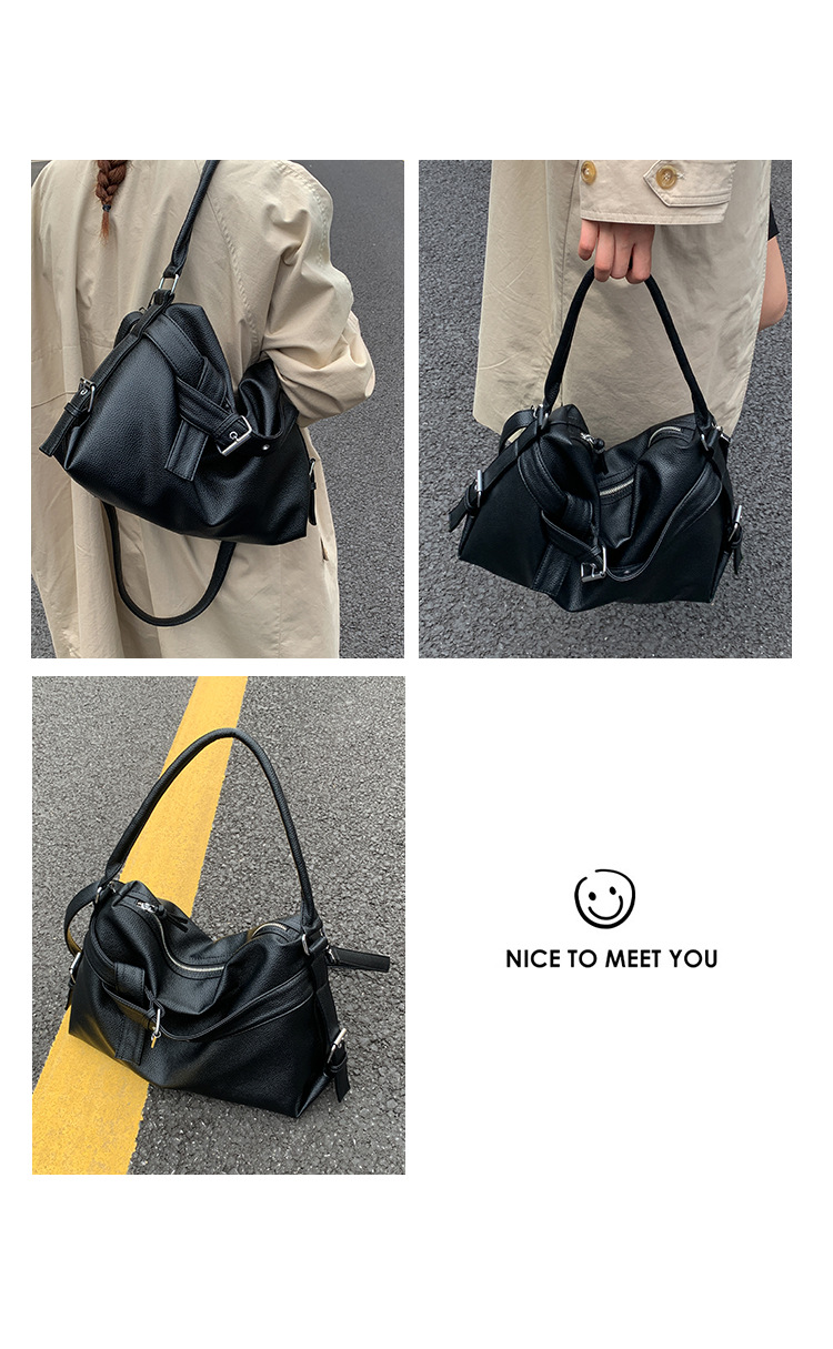 Mala tote vintage estilo coreano para mulher efeito motard_voghion.com