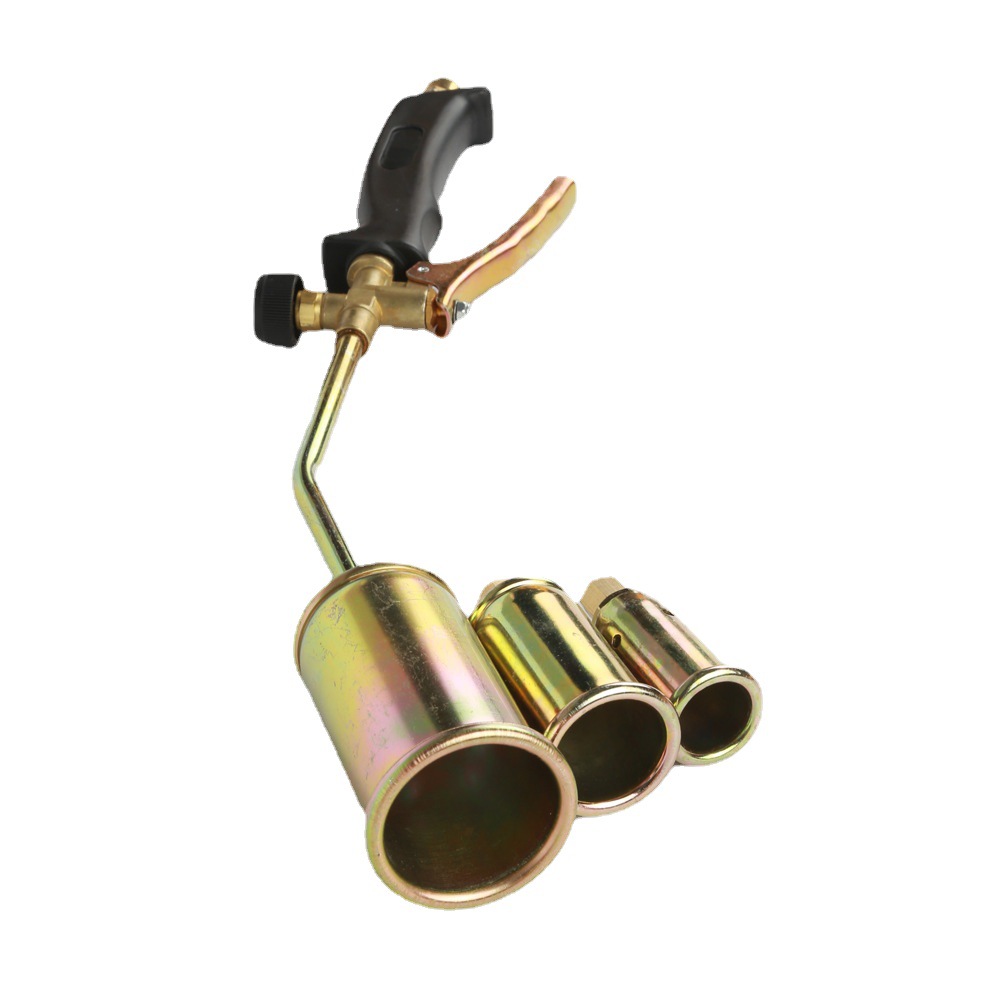 三个头欧规便携式丙烷除草枪液化气喷火枪喷火炬防水加热烧毛喷灯