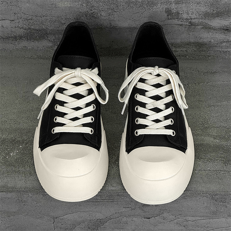 Derby shoes men 2024 new thick sole increase black commuter daily casual shoes_voghion.com