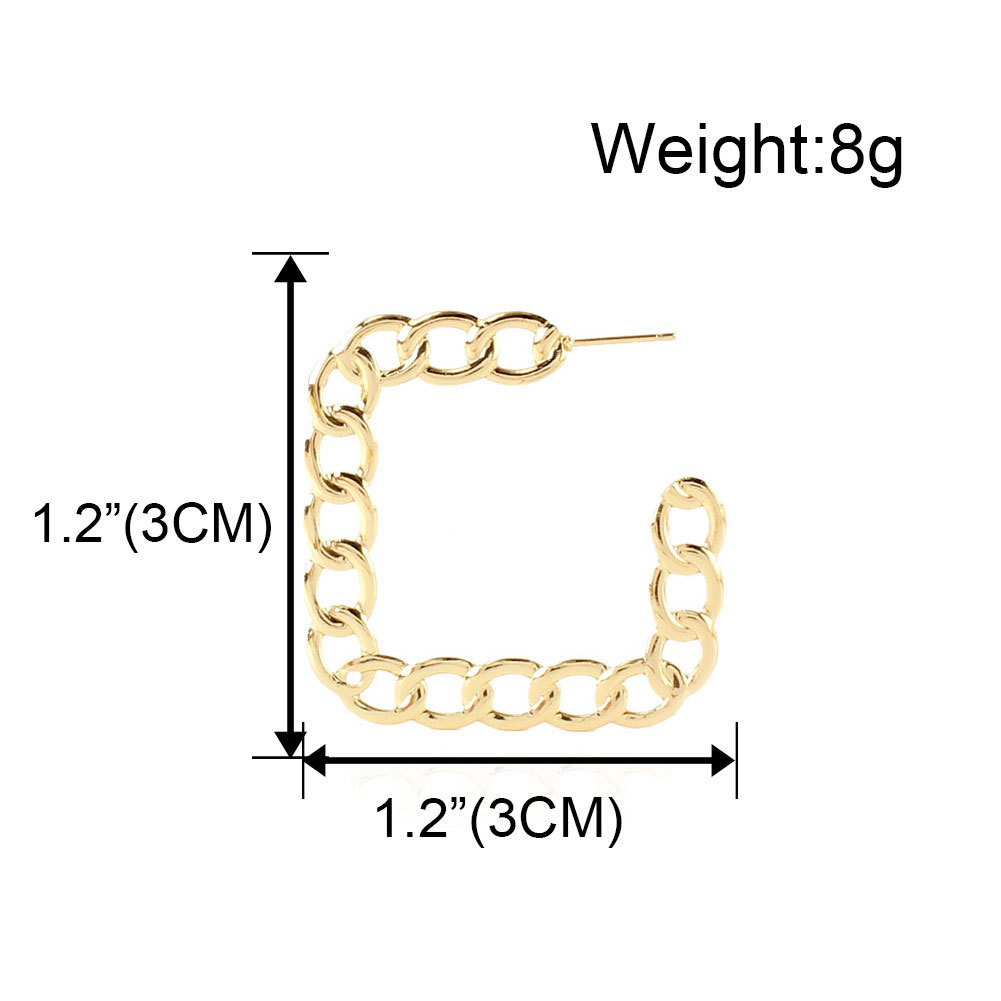 Retro Alloy Square Chain Earrings display picture 1