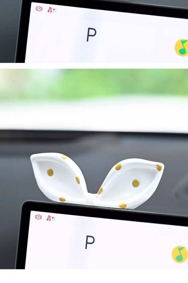 Cute Bow Car Interior Decoration Ornaments Internet Celebrity Car Center Console Car Screen Creative Decorations for Women