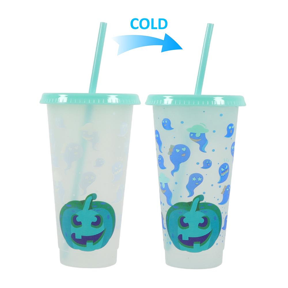 Spot transfronterizo de 710ml taza de plástico de color frío de gran capacidad PP taza de té con leche bebida fría con taza de paja con fábrica de inspección NBCU