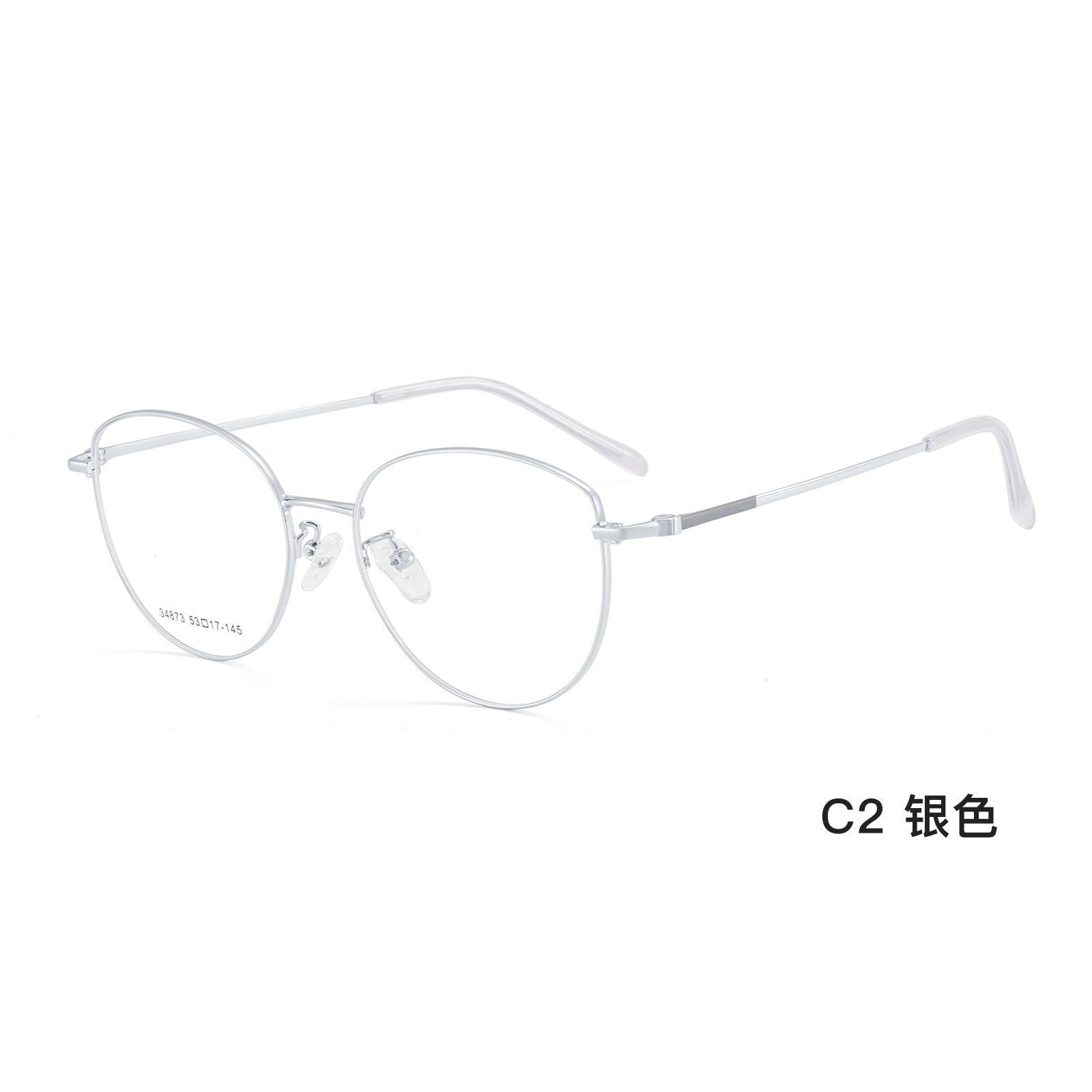 Elegante puro deseo de ojo de gato aleación de alta calidad marco de gafas retro chapado IP ± 15 grados gafas flexibles con gafas al por mayor