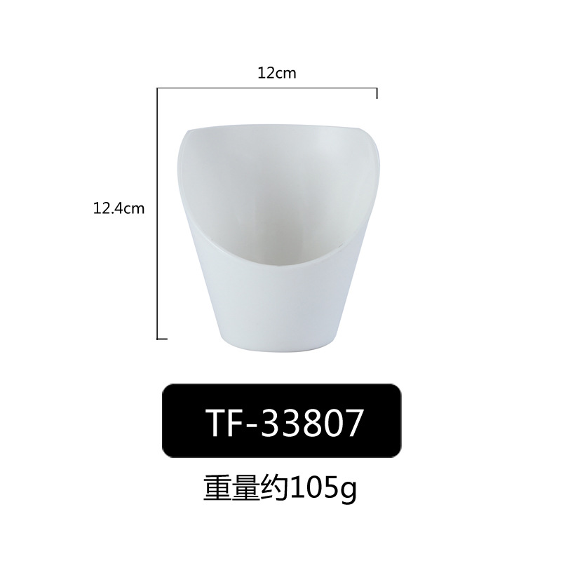 PP porcelana-como colorido oblicuo Tazón de fuente Cubo de lechuga Tazón verde vegetal cubo vegetal creativo restaurante comercial Ensalada de frutas Tazón