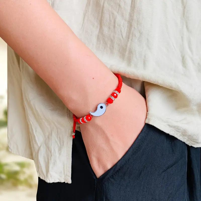 Alloy Pendant Material Drawstring Bracelets Classification Original Design Tai Chi Alloy Woven Chain String Bracelets Wholesale