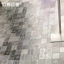 不锈钢3d纹理金属小方砖马赛克银色瓷砖浴室卫生间餐厅吧台背景墙