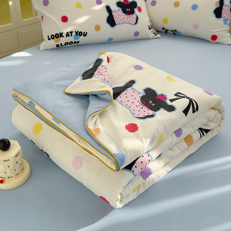 Un hilo de doble capa, edredón fresco de verano, edredón de aire acondicionado, edredón de soja individual de verano, edredón de verano, lavable a máquina 3