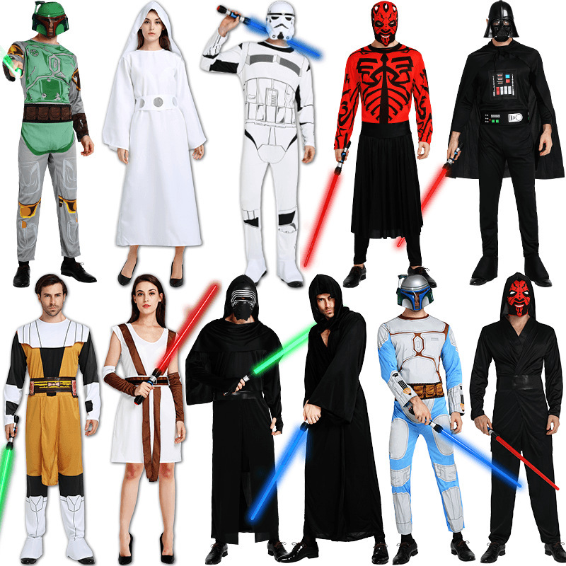 Halloween Star Wars Costume Adult White Soldier Darth Vader Costume Jedi Blackknight Alien Red Devils
