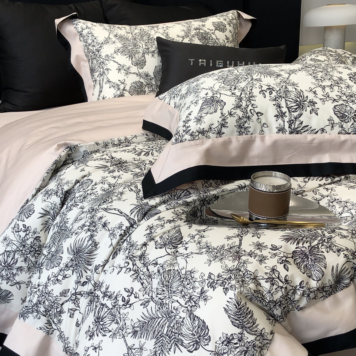 Set di biancheria da letto in cotone a fibra lunga, lussuoso, stile vintage francese, boho, di alta gamma, composto da quattro pezzi, in puro cotone, adatto a tutte le stagioni._voghion.com