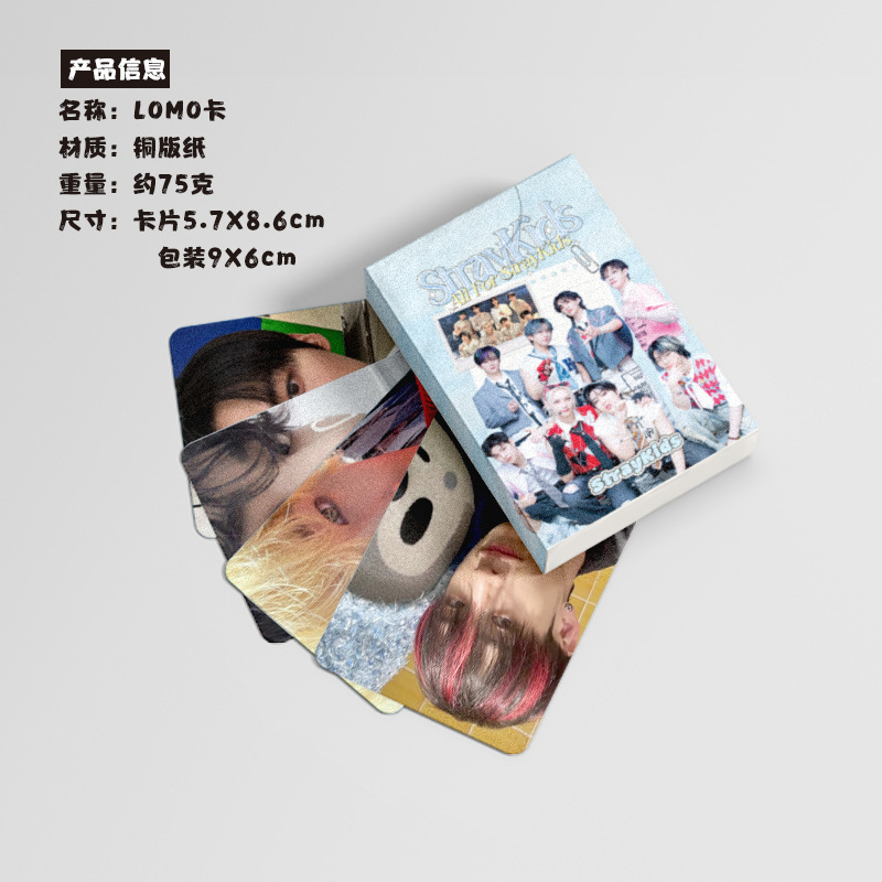 Stray Kids Mini Card Box of 50 57x86mm Korean Boy Group Laser Lomo Mini Postcards