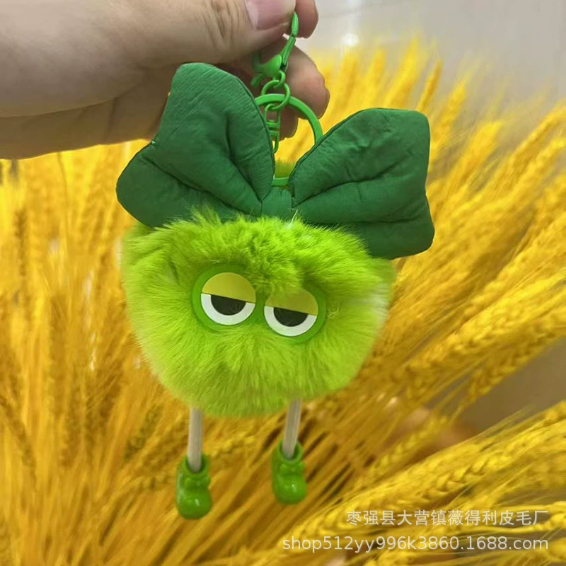 Симпатичные зеленые имитационные волосы длинные ноги с большими глазами бант плюшевая сумка аксессуары аксессуары