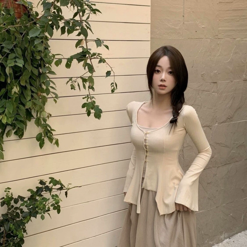 Весна-лето 2025. Новый ретро-жилет в стиле дзен, асимметричный топ, кардиган, юбка. Женский костюм в новом китайском стиле.