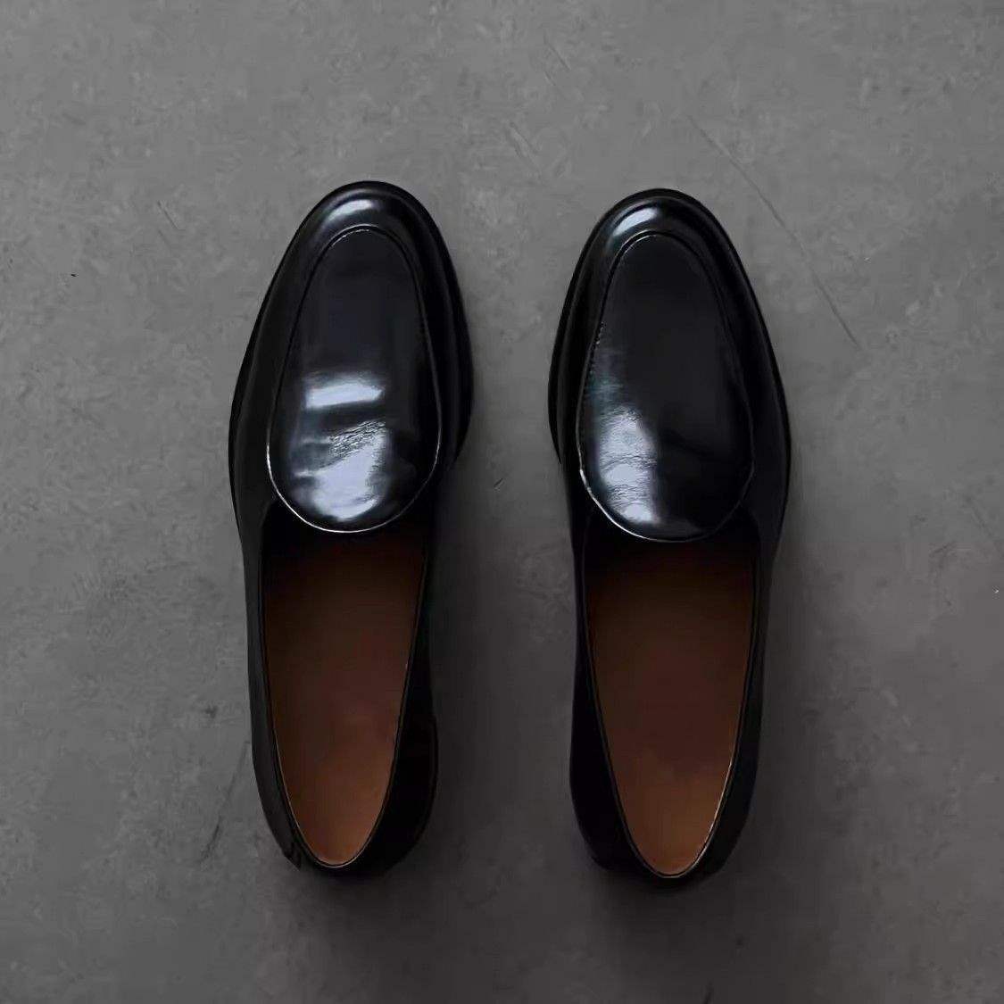 Mocassins ShoeVault Dopamine Fashion, nouveaux modèles pour hommes d'affaires, formels, noirs brillants, parfaits pour les trajets quotidiens, les mariages et les cérémonies de Derby._voghion.com