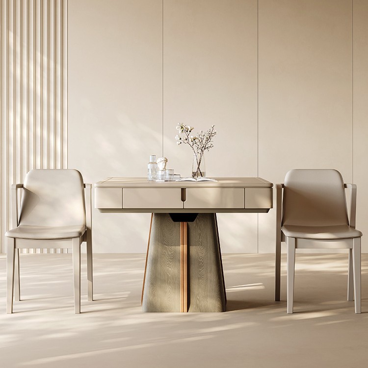 Mesa de comedor de madera maciza mesa de mahjong todo en uno de doble uso, mesa de ajedrez multifuncional para el hogar completamente automática, mesa de comedor combinada de sillas, mesa de comedor