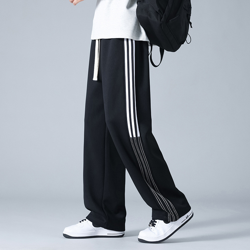 2024 otoño nuevo adolescente relajado ocio pantalones de pierna ancha recta hombre otoño y invierno estudiantes pantalones retrógrados al por mayor