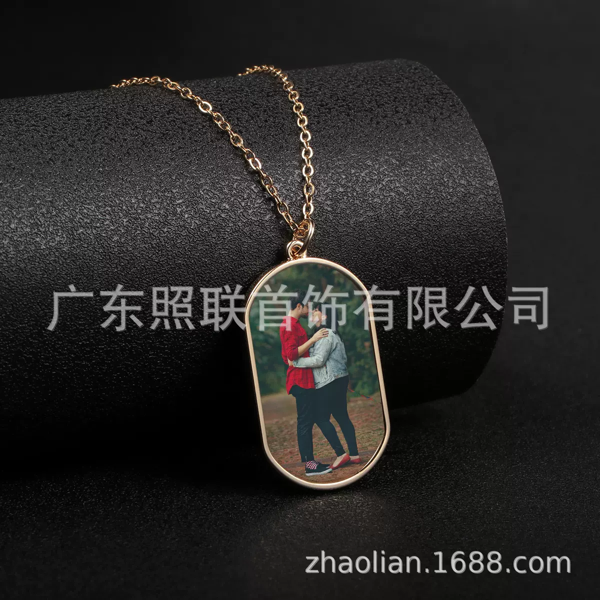 定制个性化彩色照片椭圆形项链母亲节礼物情人节礼物生日周年纪念