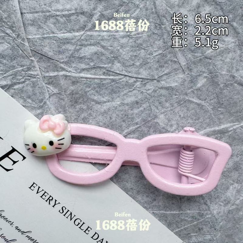 甘い漫画のピンクと青の猫のシームレスなヘアピンサイドクリップガーリーハートかわいい多用途カモノハシクリップ子供用ヘアアクセサリー|undefined