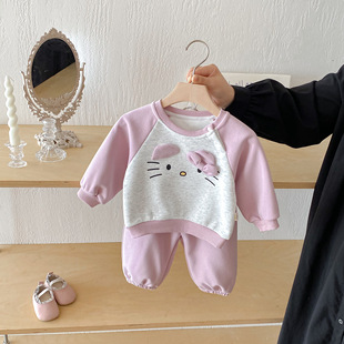 Baby Girl Suit, Autumn Baby Clothes, Cute Baby Girl, Super Cute Casual Style Sweatshirt and Sweatpants Two-Piece Set