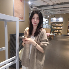 韩系慵懒风燕麦色毛衣开衫外套女早秋2025新款巨好看的针织衫上衣