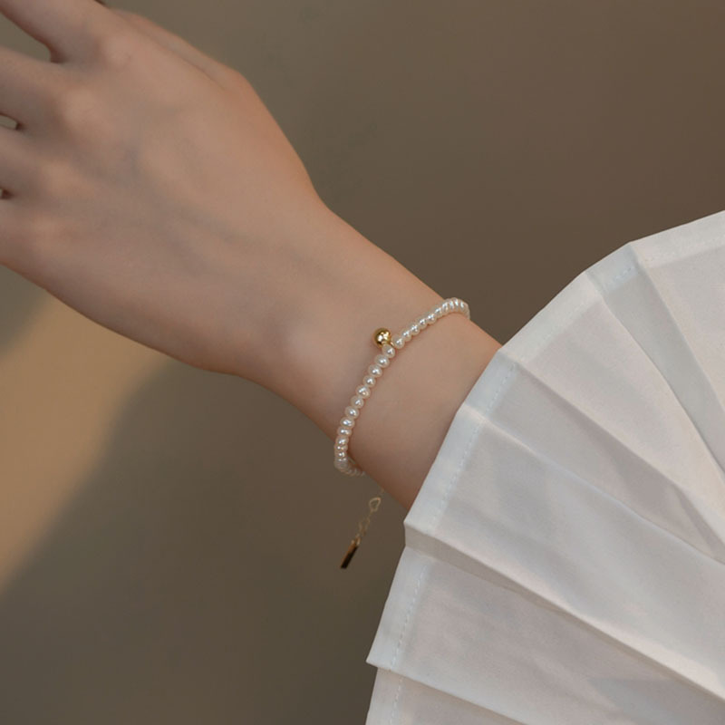 1 Piece Quantity Daily Occasion Simple Style Geometric Imitation Pearl Titanium Steel Women's Bracelets 1 Piece