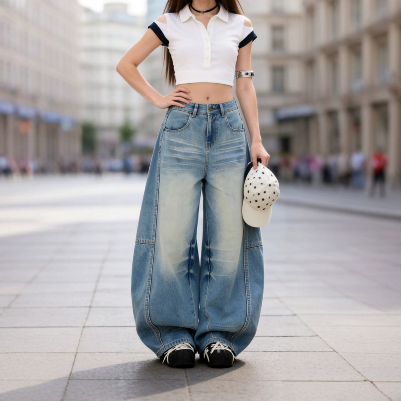 Cross-Border Foreign Trade European and American Style & Inspired by Hot Girls' Street Fashion, American-Style Express Delivery, Ultra-Soft Lyocell Micro-Curved Jeans, Versatile Cross-Border Foreign Trade European and American Style & Inspired by Hot Girls' Street Fashion, American-Style Express Delivery, Ultra-Soft Lyocell Micro-Curved Jeans, Versatile