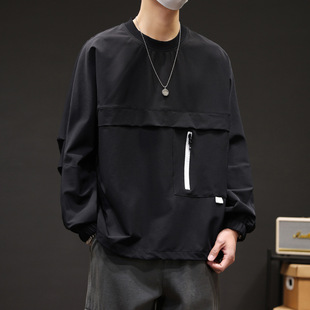 Cross-border wholesale men's sweater Spring and Autumn new fashion brand round neck printed long-sleeved T-shirt loose men's one-piece delivery