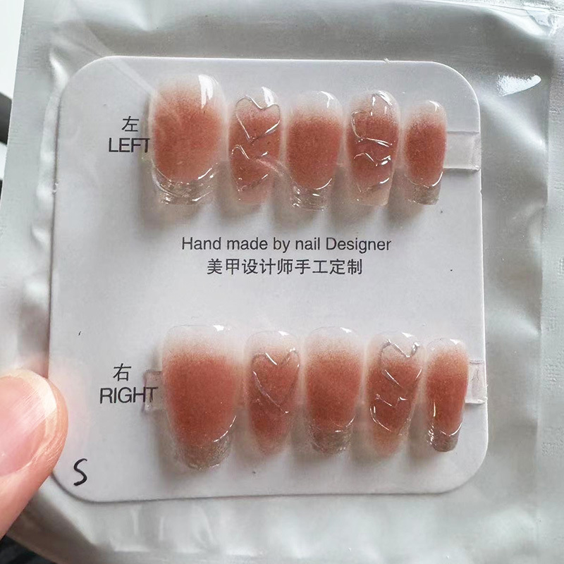 Kaiman desgaste hecho a mano fragmento de uñas con flash diamante Año Nuevo desgaste pieza de uñas puro deseo europeo y americano largo parche de uñas