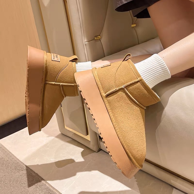 Talpă groasă, impermeabilitate sporită, cizme de zăpadă de mărime mare pentru femei în iarna 2023, noi, plușate, îngroșate și antiderapante_voghion.com