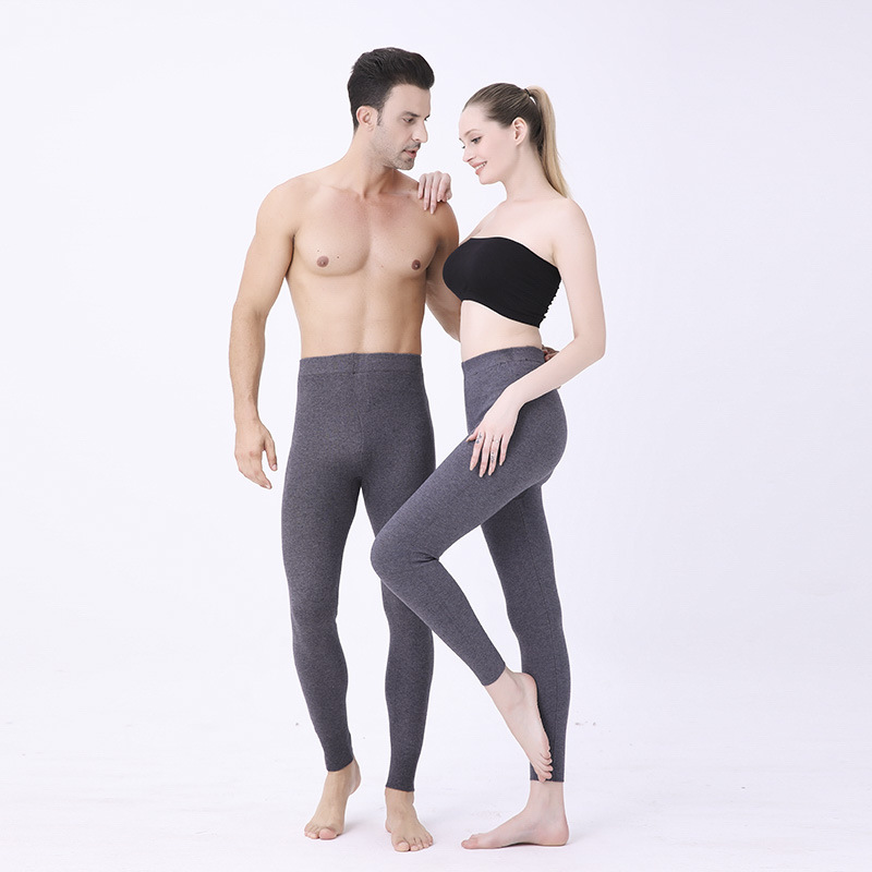Quần len nam mùa thu đông dày ấm, lưng cao, chất cashmere legging — Màu xám đậm của nam giới