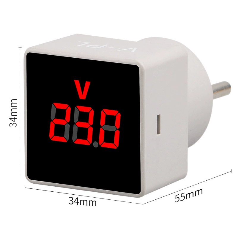 V-PL квадратный бытовой цифровой вольтметр переменного тока штекерного типа европейского стандарта AC50-380V