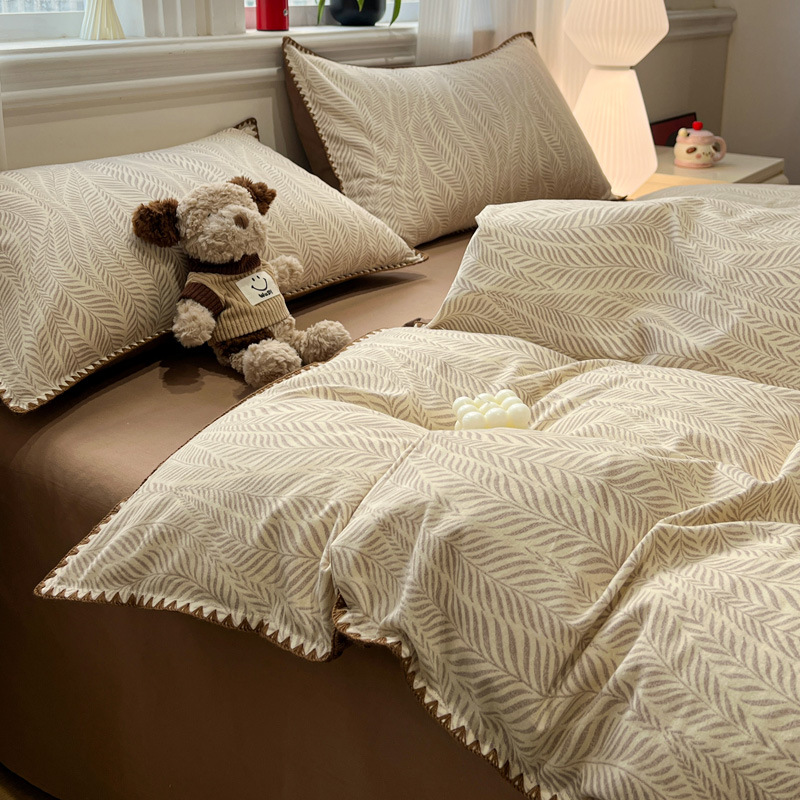 Minimalist Nordic Style Pure Cotton Bedding Set Soft Skin Friendly_voghion.com