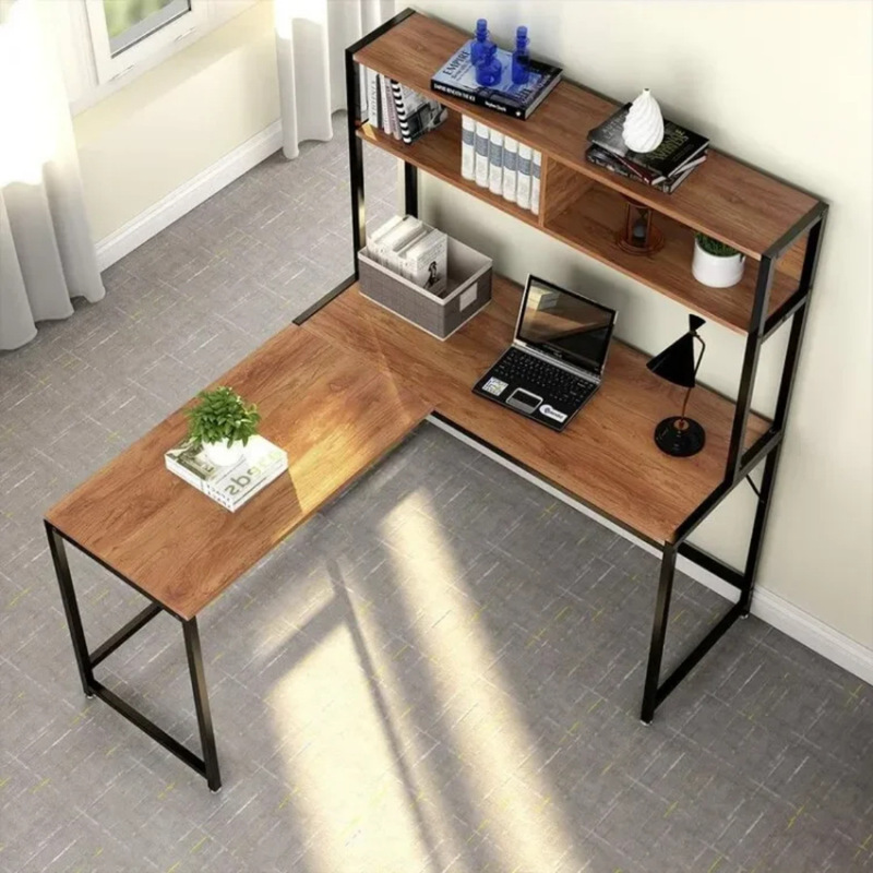 Cross-Border Corner Design Desktop Computer Table Home Office Desk Double-Layer Computer Table Modern Fashion Writing Desk
