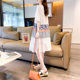 plus size Loose Casual All-match Summer New Midi Round Neck Short-sleeved T-shirt Dress