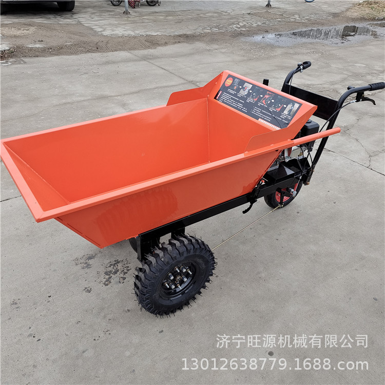 工地搬运汽油手推车  360度旋转小型翻斗车 农场运输翻斗推车