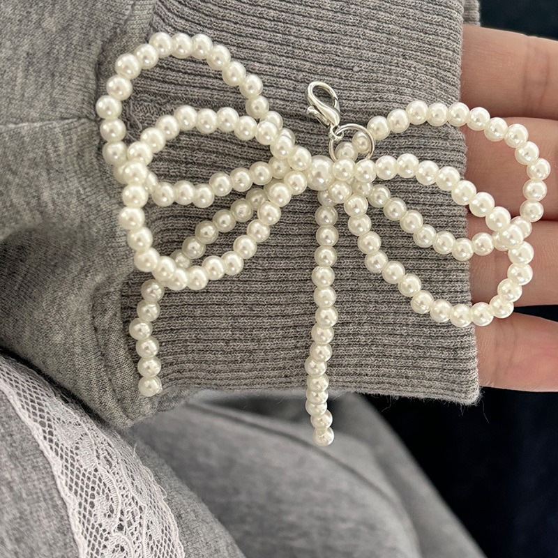 Südkorea Perl Schongschnalle Schleifenanhänger Perlschnouer Schongaccessoiren Schongblummenschnalle Turnschong Dekorativ Hoeraccessoiren fir Fraen_voghion.com