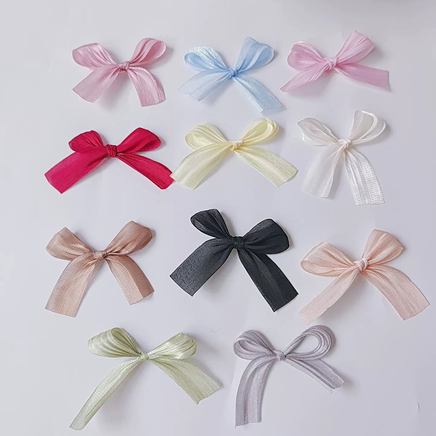 甜美网纱海岛缎手工蝴蝶结 网红款头饰发夹DIY饰品服装配件蝴蝶结