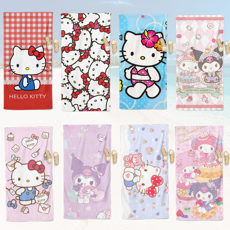 Sanrio Beach Towel Cartoon Kitty Cat Printed Bath Towel Bath Towel Thickeneded Microfiber Beach Towel Sanrio Beach Towel Cartoon Kitty Cat Printed Bath Towel Bath Towel Thickeneded Microfiber Beach Towel
