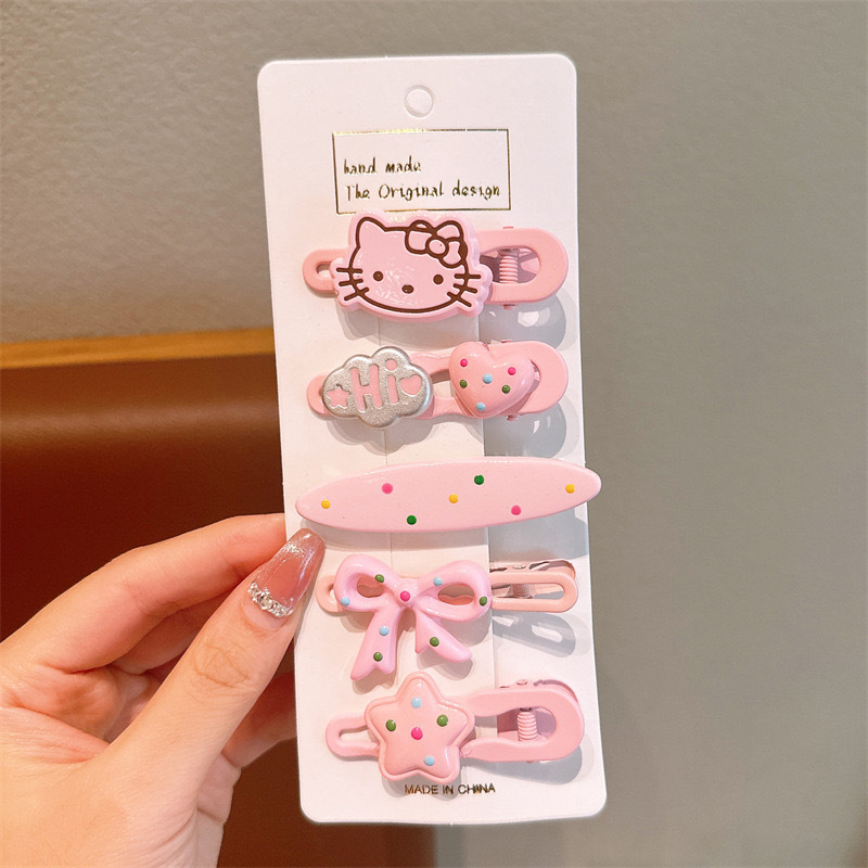 2024 nueva tarjeta de cabello dopamina clip de cabello para niños adorable punto de onda frente clip de cabello pequeño clip de borde de frangeo