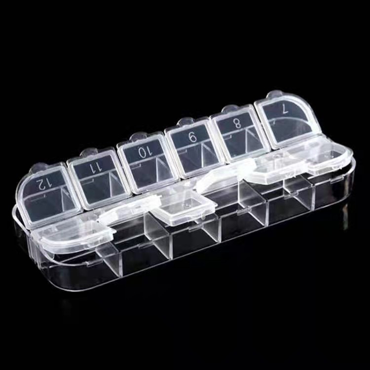 Caja transparente de uñas. Use Nail Box, caja de joyas. Caja de uñas. Caja de almacenamiento de Nail Box