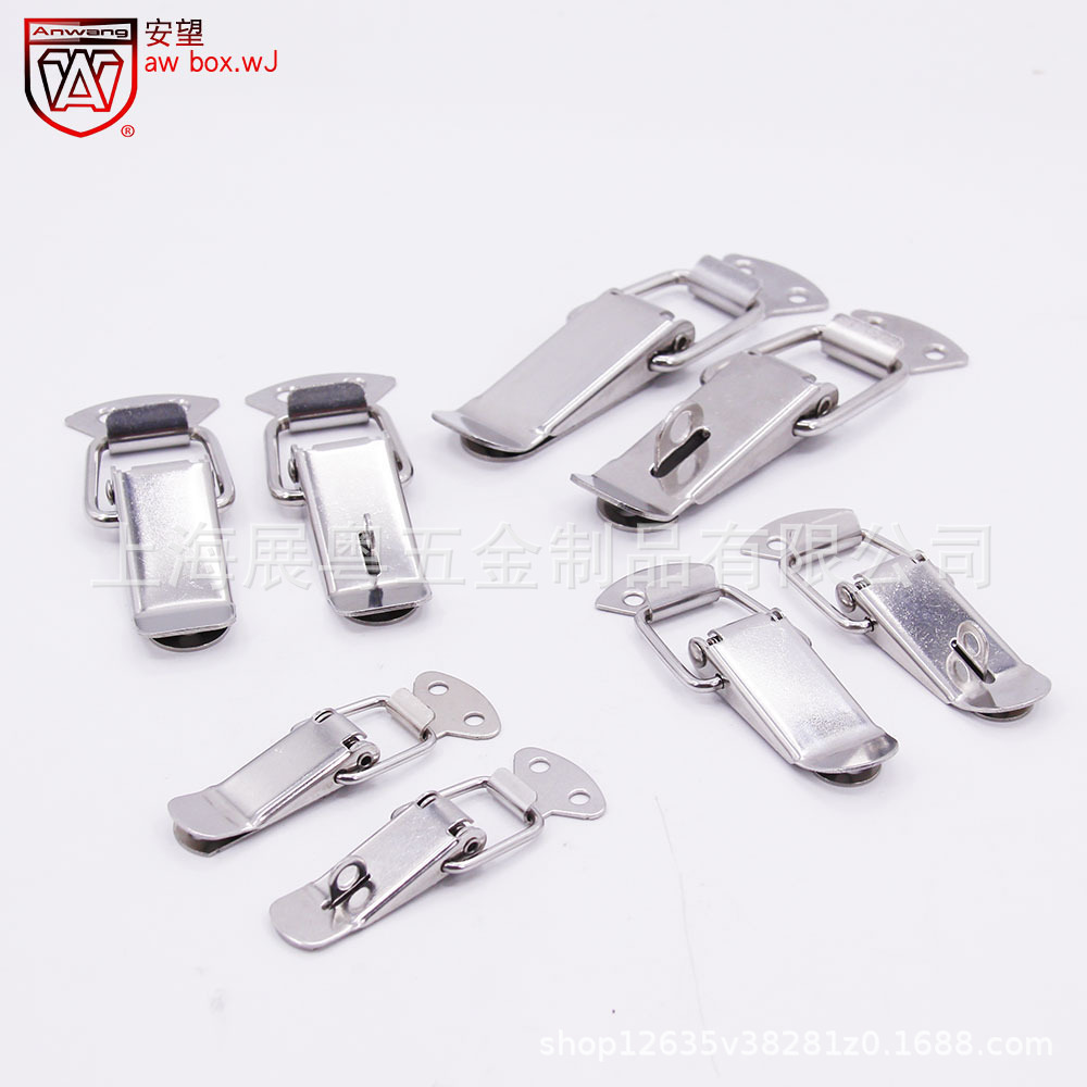 AW / Anwang 304 hebilla de caja de acero inoxidable hebilla de caja de madera herramientas hebilla de bolsa candado de resorte hebilla